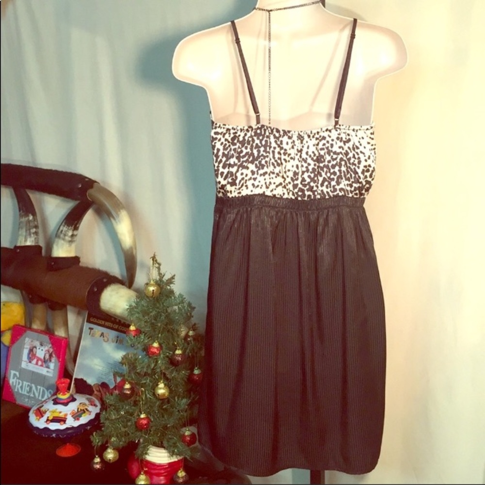 Vintage Everly USA animal print PINUP Sexy spaghetti strap slip dance dress L - Picture 3 of 8